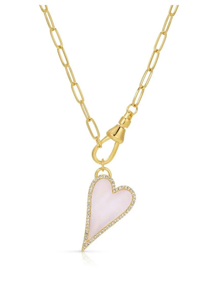 Angled Heart Paperclip Chain Necklace