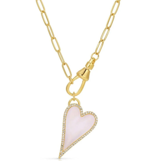 Angled Heart Paperclip Chain Necklace