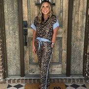 Leopard oversized shirt & tulip pants set