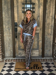 Leopard oversized shirt & tulip pants set