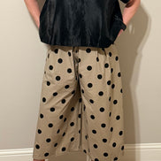 Pleated High waisted cropped Wide Leg