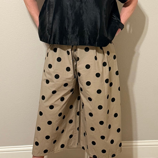 Pleated High waisted cropped Wide Leg