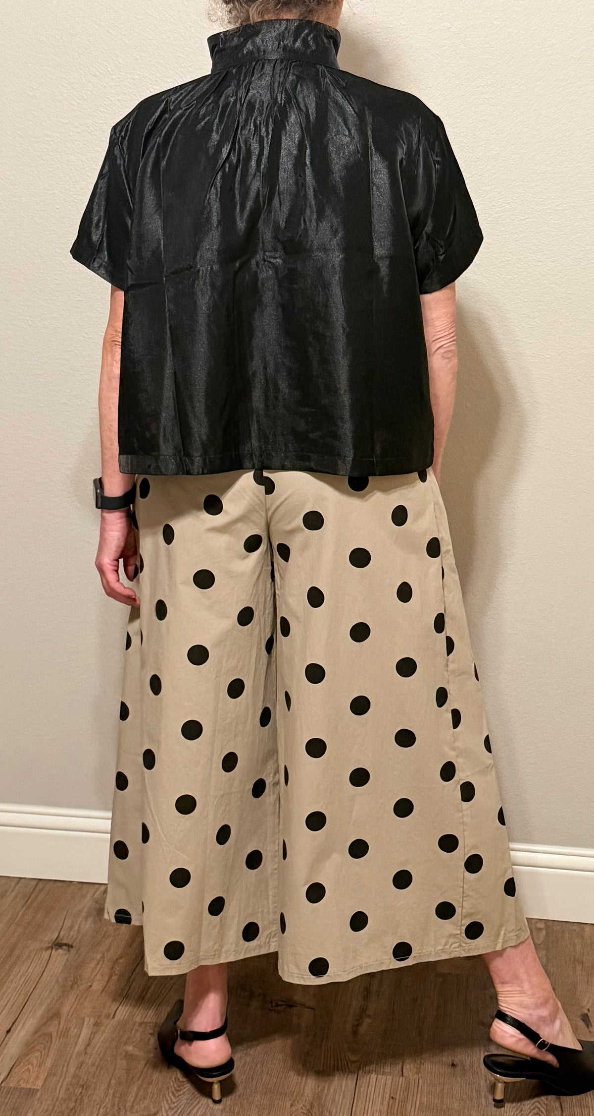 Pleated High waisted cropped Wide Leg