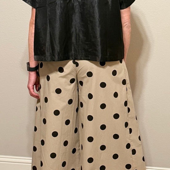 Pleated High waisted cropped Wide Leg