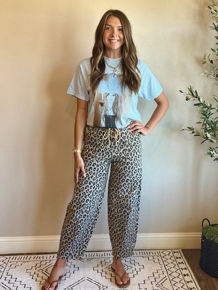 Leopard Denim Pants