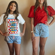 Western Scalloped Trim Pockets Denim Shorts | 4-16