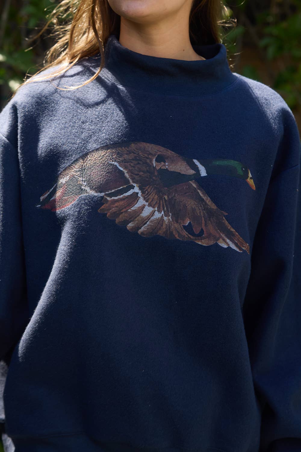 IT2594-MALLARD | 'Lucky & Mallard' Mock-Neck Sweatshirt
