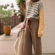 T7599ST   STRIPE WITH MULTI COLOR KNIT TOP