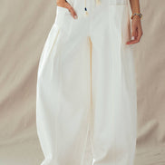 Rope Drawstring Balloon Pants Pleated Front