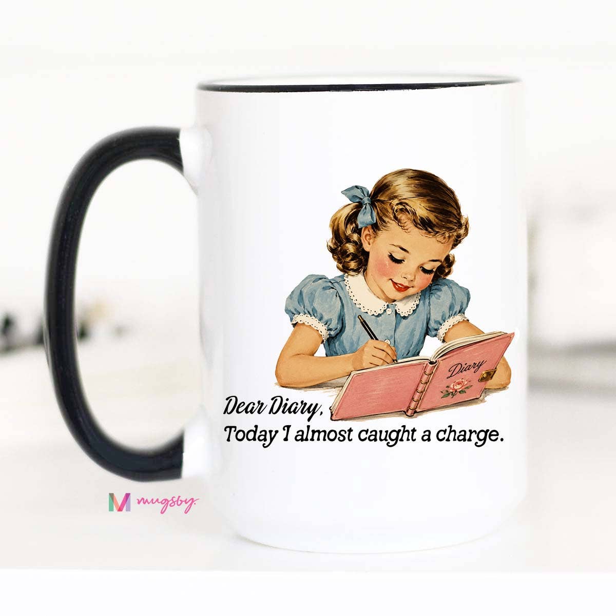 Funny Dear Diary Mug | Retro Girl Humor Coffee Mug