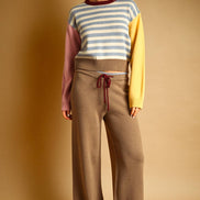 T7599ST   STRIPE WITH MULTI COLOR KNIT TOP