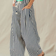 Rope Drawstring Balloon Pants Pleated Front