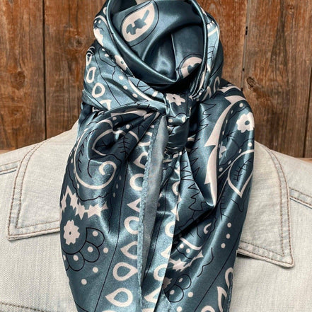 Blue & White Paisley Wild Rag