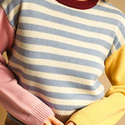 T7599ST   STRIPE WITH MULTI COLOR KNIT TOP