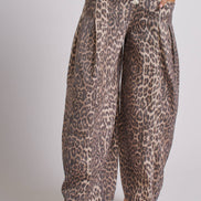 Rope Drawstring Balloon Pants Pleated Front