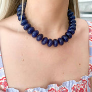Bailey Chunky Beaded Necklace- Hot Pink