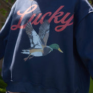 IT2594-MALLARD | 'Lucky & Mallard' Mock-Neck Sweatshirt