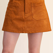 Suede-Look Soft Brush Stretchy Skort