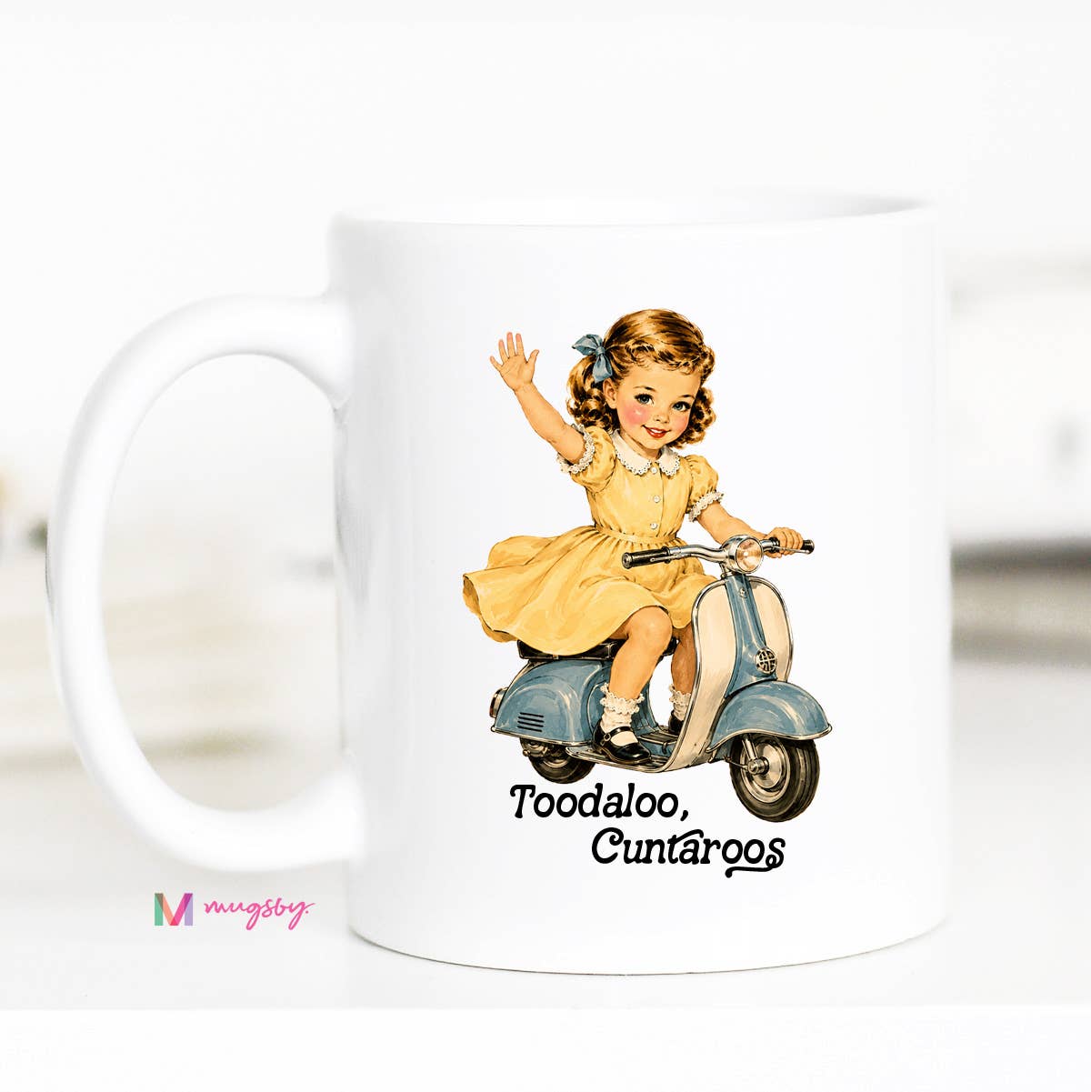 Funny Sarcastic Mug | Retro Girl Scooter Coffee Mug