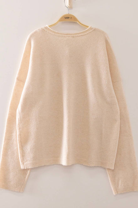 12W3789N-Soft Touch Button Cardigan