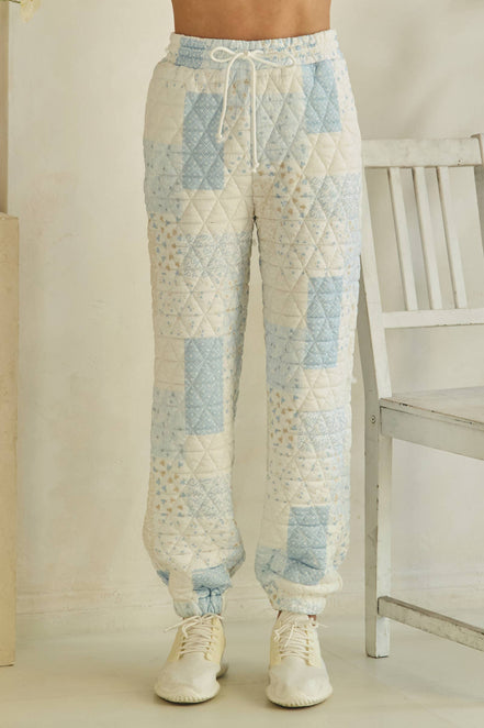 Floral textured lounge pants