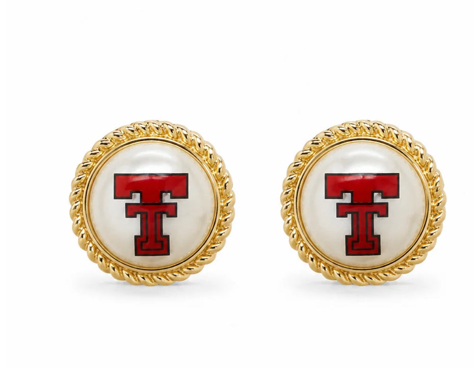 Texas Tech pearl studs