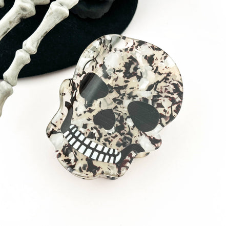 Black Skull Hair Claw Clip, Halloween Hair Clip
