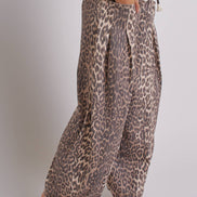 Rope Drawstring Balloon Pants Pleated Front