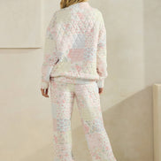 Floral textured lounge pants