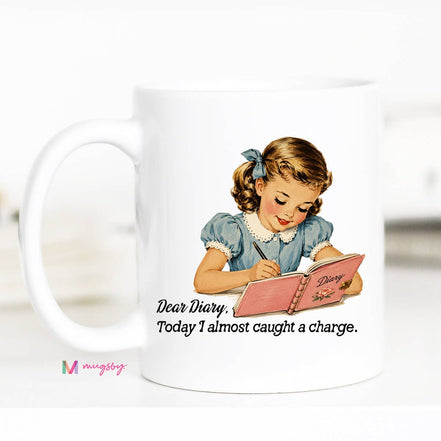 Funny Dear Diary Mug | Retro Girl Humor Coffee Mug