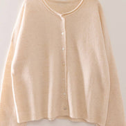 12W3789N-Soft Touch Button Cardigan