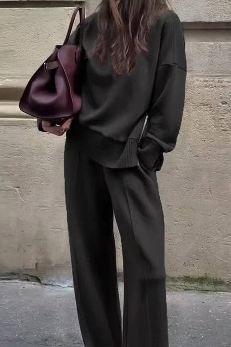 Chic Oversized Sweatshirt and Trouser Set