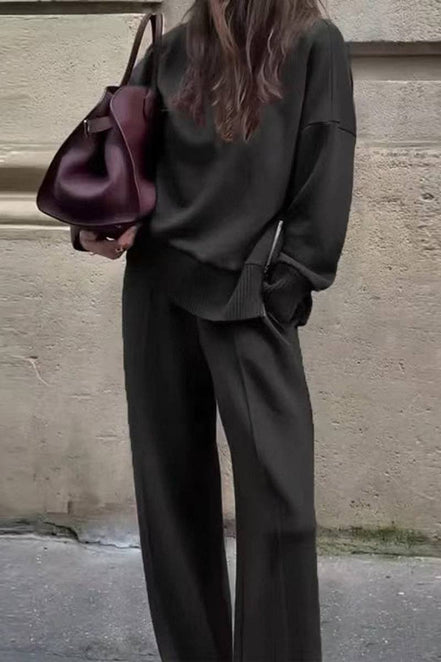 Chic Oversized Sweatshirt and Trouser Set