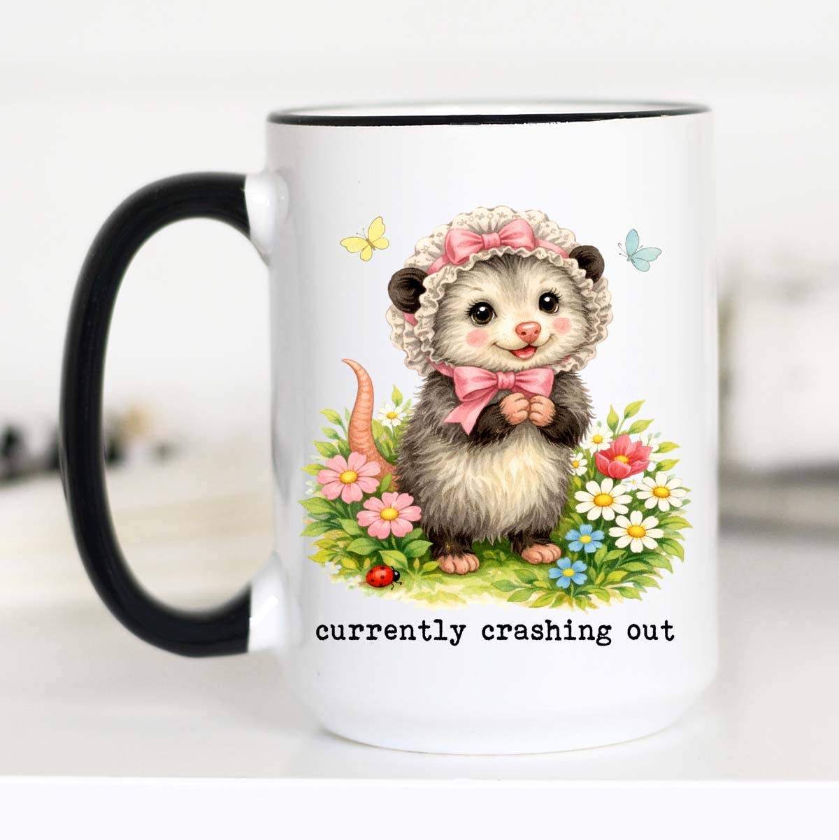 Currently Crashing Out Funny Coffee Mug, Possum Gift, Mug