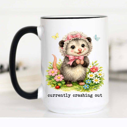Currently Crashing Out Funny Coffee Mug, Possum Gift, Mug
