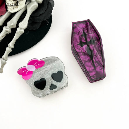 Halloween Skull Hair Clips, Easter Coffin Claw Clip