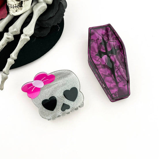 Halloween Skull Hair Clips, Easter Coffin Claw Clip