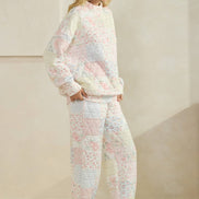 Floral textured lounge pants