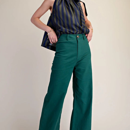 High-Waist Straight Stretchy Pants
