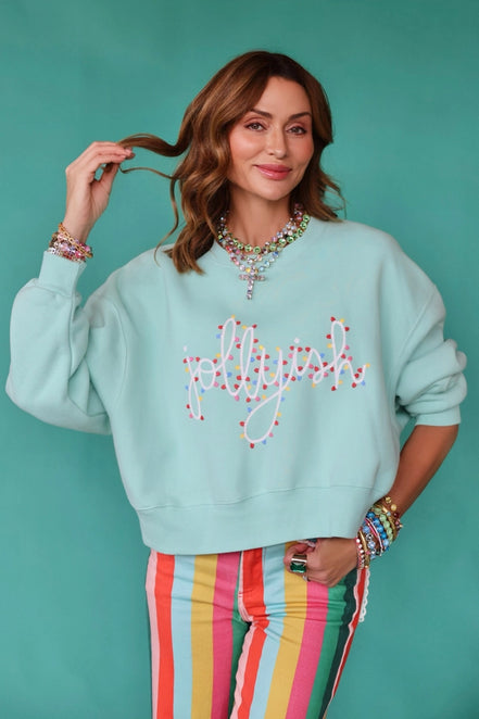 Jollyish Crop Christmas Sweatshirt