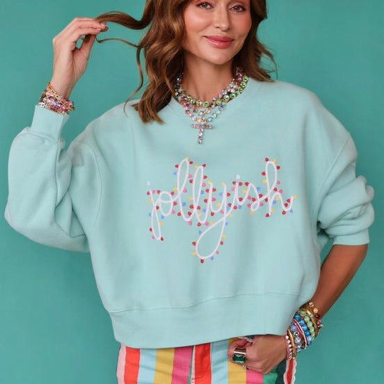 Jollyish Crop Christmas Sweatshirt