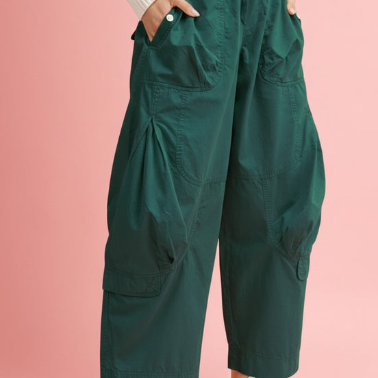Green balloon cargo pants