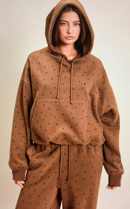 Star Print Bubble Hoodie